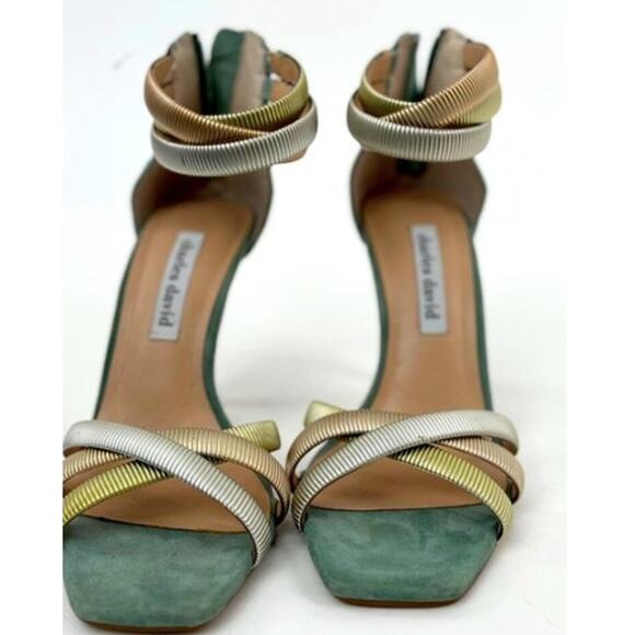 Charles David Women's Blue Electra Sandals Stiletto Suede Heels Size 8.5M - Picture 1 of 16